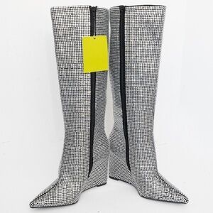 Gianni Bini. GaborTwo Rhinestone Pointed Toe Tall Wedge Boots.